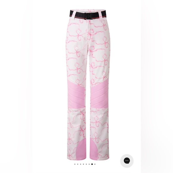 LoveShackFancy x Bogner Pink Bows Boot Cut Ski Pants size 8, Medium - Picture 7 of 9